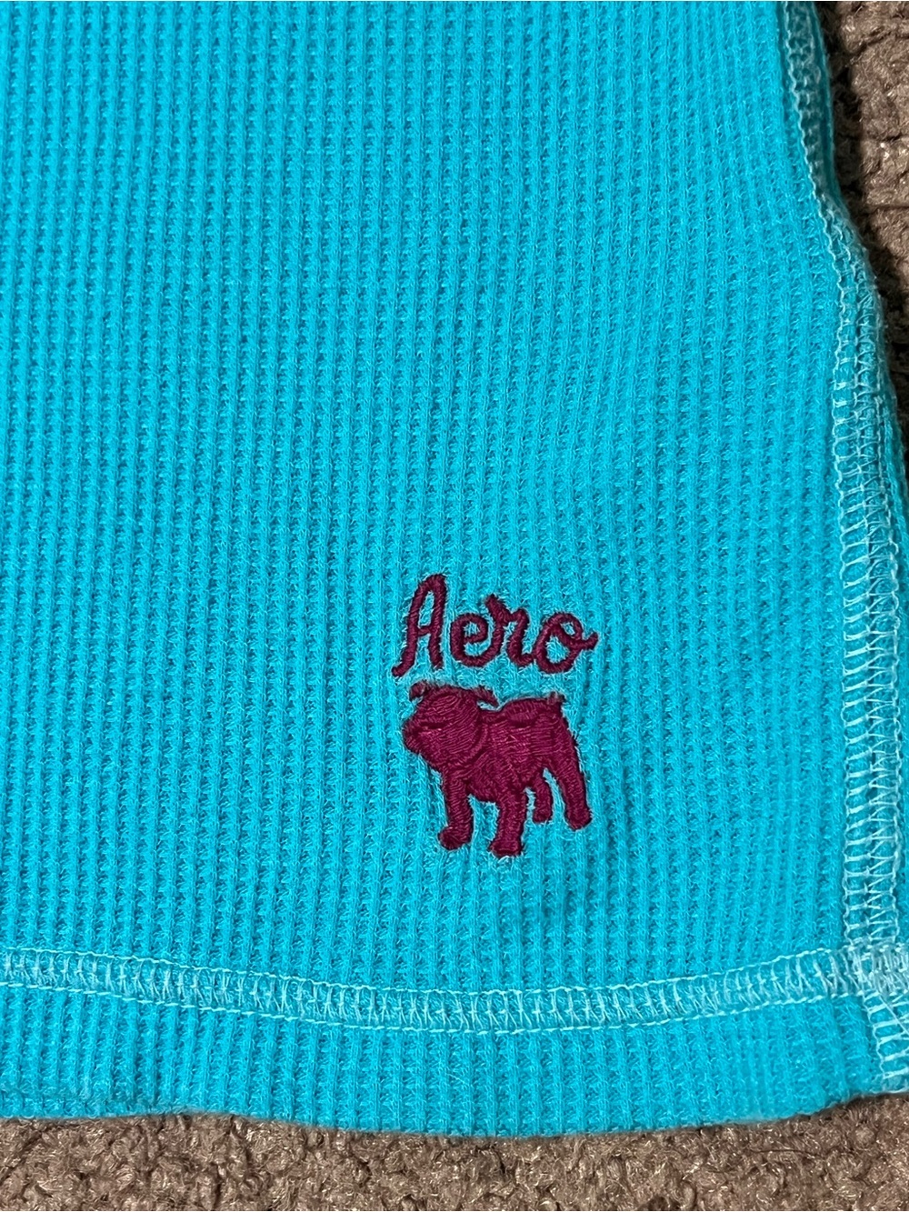 Aeropostale Turquoise Y2k Henley Top - Picture 2 of 3